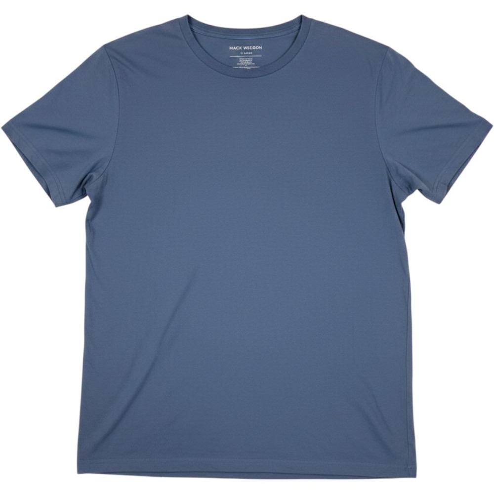 Mack Weldon Mens Pima Cotton Crew Neck Short Sleeve T-Shirt Blue XL